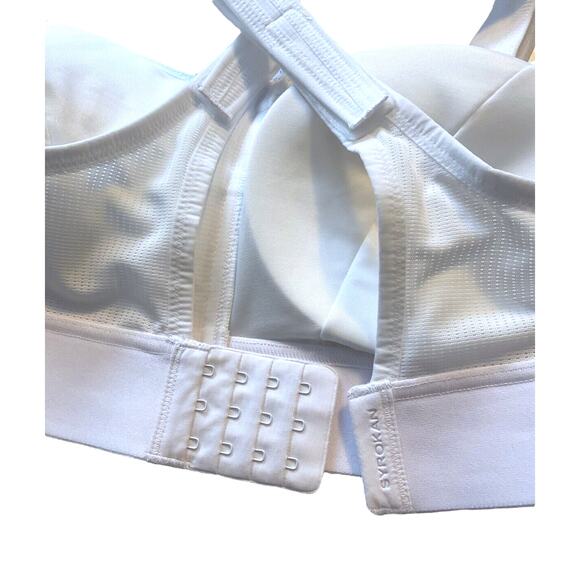 SYROKAN Sports Bra 34DD White High Impact Support Zip Front Adjustable - Picture 8 of 10